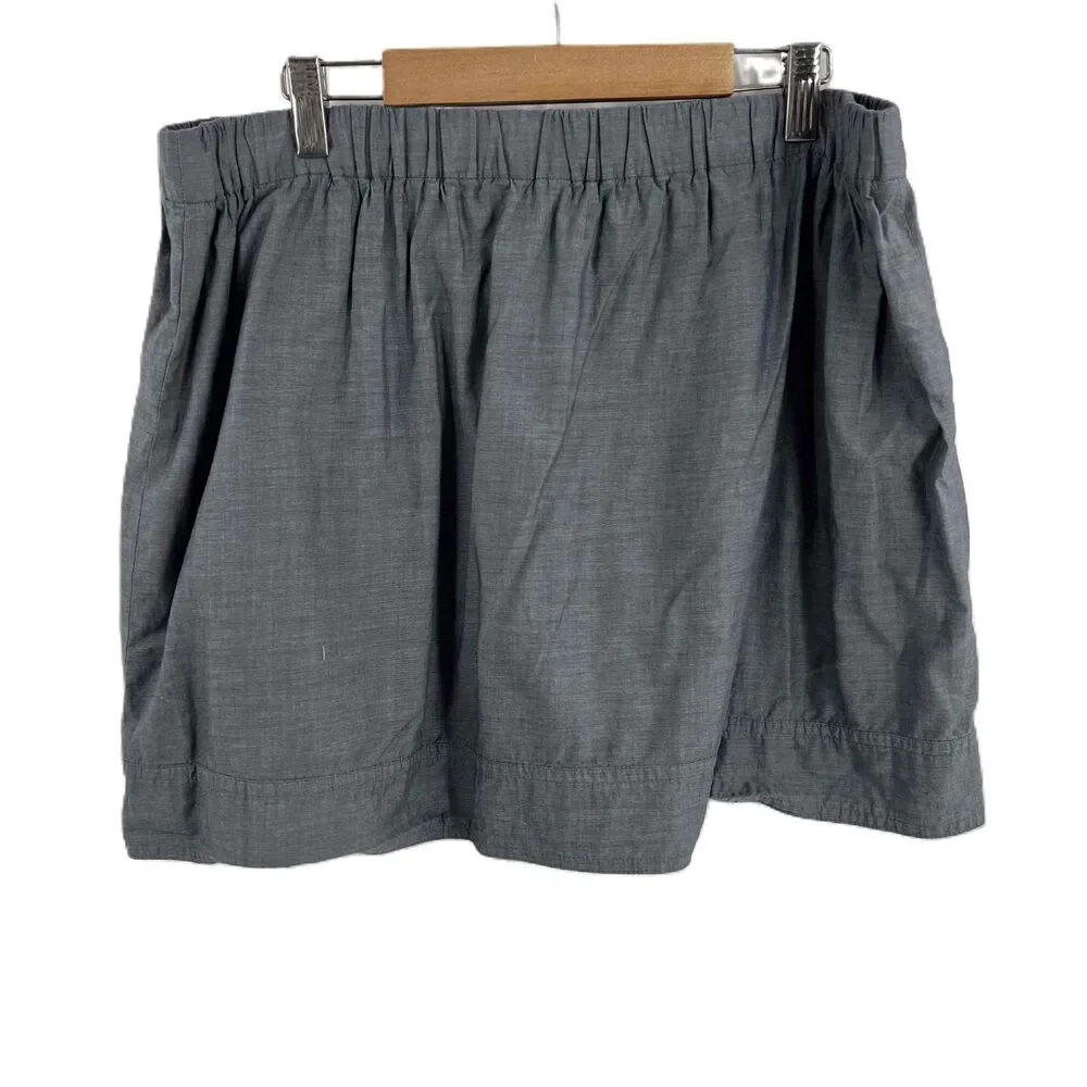 J.Crew Gray Skirt Elastic Waist Fully Lined Short Casual Mini Skirt Medium‎